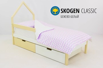 Кровать-домик в детскую мини Skogen бежево-белый в Саранске