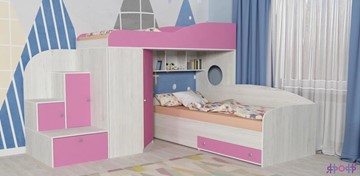 Детская кровать-шкаф Кадет-2, корпус Винтерберг, фасад Розовый в Саранске