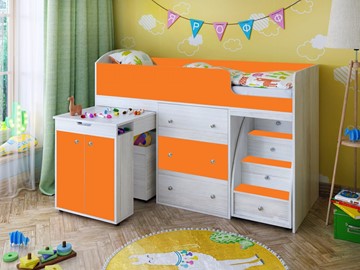 Детская кровать-шкаф Малыш 1600, корпус Винтерберг, фасад Оранжевый в Саранске