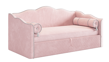 Детская кровать с подъемным механизмом Лея (Софа) 90х200 (нежно-розовый (велюр)/галька (велюр)) в Саранске