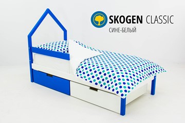 Детская кровать-домик мини Skogen сине-белый в Саранске