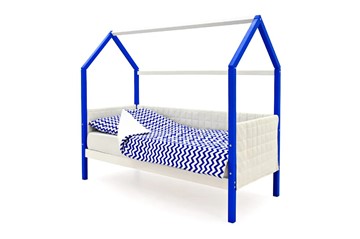 Детская кровать-домик «Svogen сине-белый» мягкая в Саранске