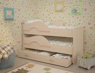 Двухэтажная детская кровать ТМК Радуга 1.6 с ящиком, цвет Млечный дуб в Саранске