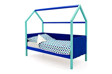 Кровать-домик детская Svogen, мятный-синий мягкая в Саранске