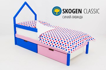 Кровать-домик в детскую мини Skogen синий-лаванда в Саранске