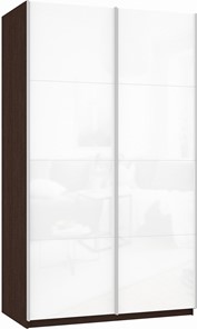 Шкаф-купе двухдверный Прайм (Белое стекло/Белое стекло) 1200x570x2300, венге в Саранске