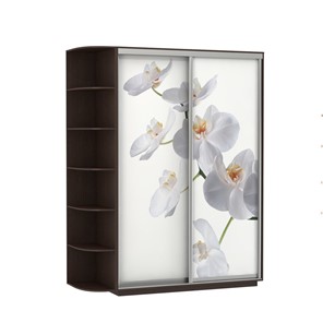 Шкаф Экспресс 1900x600x2200, со стеллажом, Орхидея белая/венге в Саранске