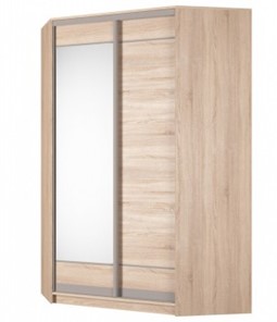 Шкаф угловой Аларти (YA-230х1400(602) (4) Вар. 5; двери D1+D2), с зеркалом в Саранске