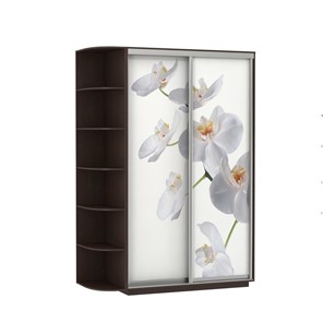 Шкаф 2-дверный Экспресс 1500x600x2200, со стеллажом, Орхидея белая/венге в Саранске