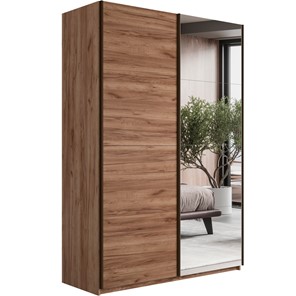 Шкаф 2-дверный Е1 Прайм (ДСП/Зеркало) 1600x570x2300, Крафт табачный в Саранске