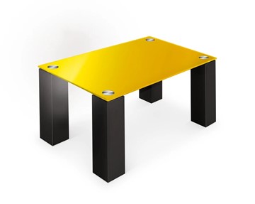 Журнальный столик Колизей-8, черный/желтое стекло в Саранске