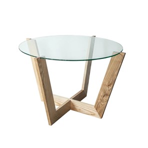 Стеклянный столик Оникс-10, Натуральный массив/Прозрачное стекло в Саранске