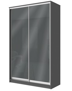 Шкаф двухдверный Хит-22-12/2-22 с цветным стеклом, темно-серый 073, Графит в Саранске