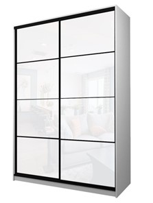 Шкаф 2-х дверный MAX МШ-25-6-18-22, Профиль Черный/Цвет Белый/Oracal Белый в Саранске