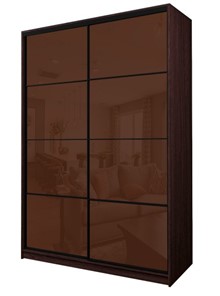 Шкаф 2-х дверный MAX МШ-25-6-18-22, Профиль Черный/Цвет Венге/Oracal Шоколад в Саранске
