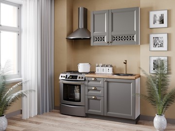 Кухонный гарнитур Амели-3 1600, Белый/Оникс серый в Саранске