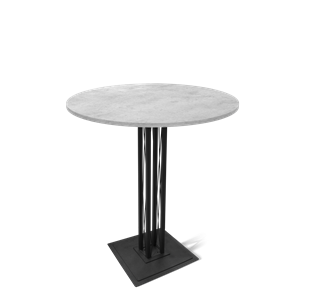 Кухонный круглый стол SHT-TU6-BS1/H110 / SHT-TT 90 ЛДСП (бетон чикаго светло-серый/черный) в Саранске
