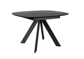 Керамический кухонный стол DikLine BK100 Керамика Черный мрамор/подстолье черное/опоры черные в Саранске
