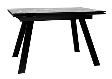 Керамический кухонный стол DikLine DKL140 Керамика Серый мрамор/опоры черные (2 уп.) в Саранске
