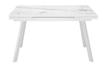 Керамический стол DikLine SKA125 Керамика Белый мрамор/подстолье белое/опоры белые (2 уп.) в Саранске