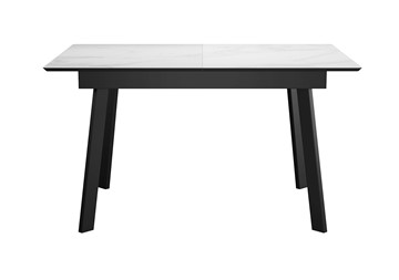 Керамический кухонный стол DikLine SKH125 Керамика Белый мрамор/подстолье черное/опоры черные (2 уп.) в Саранске