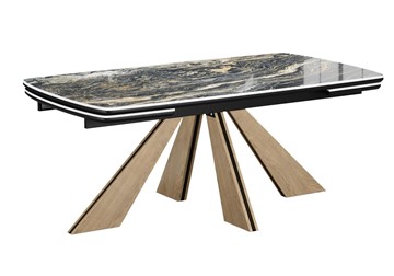 Раздвижной стол DikLine SKP180 Керамика Amadeus/подстолье черное/опоры дуб монтана (2 уп.) в Саранске