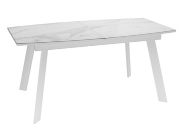 Раздвижной стол Dikline XLS160 мрамор белый глянец/ножки белые в Саранске