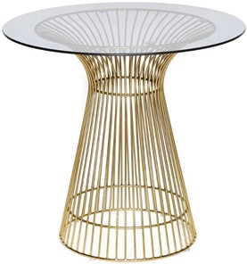 Стеклянный кухонный стол ARGO (mod. DT1471) металл/стекло, D80x74.5 черный/золотой в Саранске