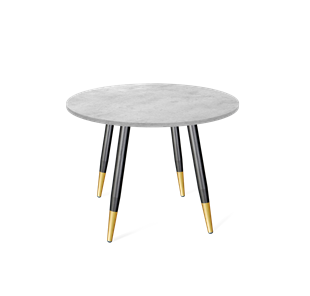 Круглый стол на кухню SHT-TU14 / SHT-TT 90 ЛДСП (бетон чикаго светло-серый/черный муар/золото) в Саранске