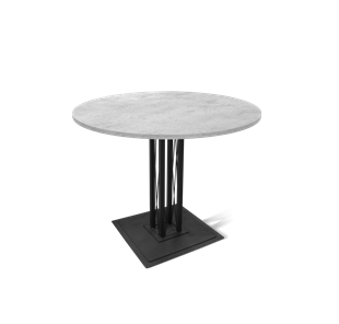 Круглый кухонный стол SHT-TU6-BS1 / SHT-TT 90 ЛДСП (бетон чикаго светло-серый/черный) в Саранске