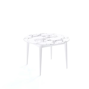 Стол обеденный круглый Kenner W1200 (Белый/Мрамор белый) в Саранске