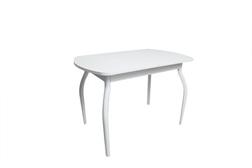Маленький кухонный стол ПГ-01СТ белое/белое/крашенные фигурные в Саранске
