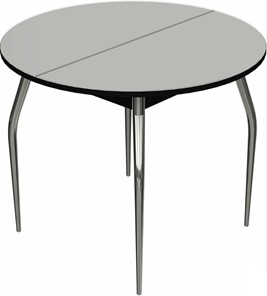 Обеденный круглый стол Ривьера исп. круг хром №5 (стекло белое/черный) в Саранске