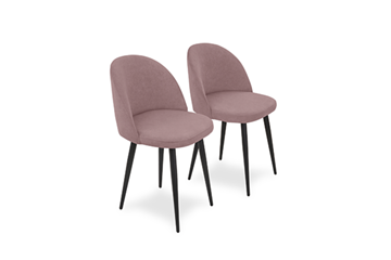 Комплект из 2-х кухонных стульев Brendoss Лайт розовый черные ножки в Саранске