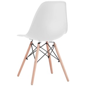 Комплект обеденных стульев 4 шт. BRABIX "Eames CF-010", пластик белый, опоры дерево/металл, 532630, 2033A в Саранске