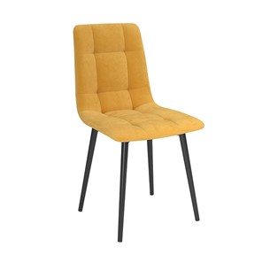Обеденный стул Белла, велюр тенерифе куркума/Цвет металл черный в Саранске