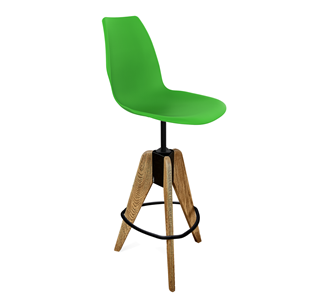 Барный стул SHT-ST29/S92 (зеленый ral 6018/брашированный коричневый/черный муар) в Саранске