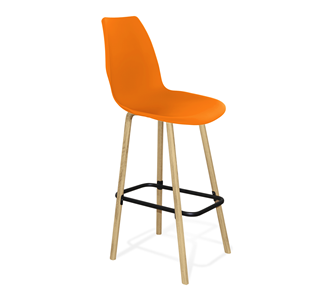 Барный стул SHT-ST29/S94 (оранжевый ral2003/прозрачный лак/черный муар) в Саранске
