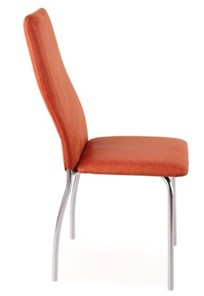 Обеденный стул Волна, каркас хром люкс, нубук -  оранжевый в Саранске