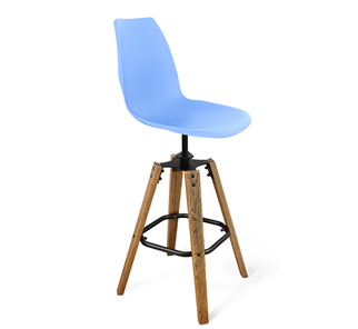 Барный стул SHT-ST29/S93 (голубой pan 278/брашированный коричневый/черный муар) в Саранске