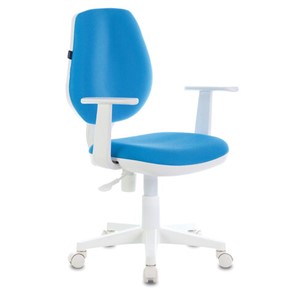 Компьютерное кресло Brabix Fancy MG-201W (с подлокотниками, пластик белый, голубое) 532411 в Саранске