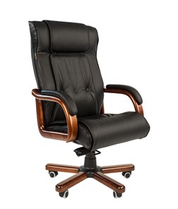 Кресло компьютерное CHAIRMAN 653 кожа черная в Саранске