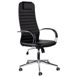 Компьютерное кресло Brabix Premium Pilot EX-610 CH (хром, кожзам, черное) 532418 в Саранске
