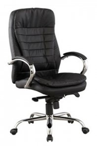 Офисное кресло J 9031-1 нат. кожа /хром, черный в Саранске