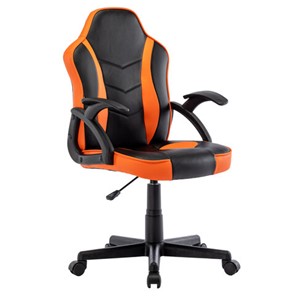 Офисное кресло BRABIX "Shark GM-203", экокожа, черное/оранжевое, 532513 в Саранске