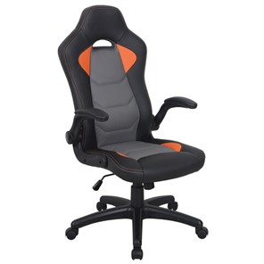 Офисное кресло BRABIX "Skill GM-005", откидные подлокотники, экокожа, черное/оранжевое, 532495 в Саранске