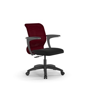Кресло компьютерное SU-M-4/подл.160/осн.005 бордовый/черный в Саранске