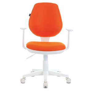 Кресло офисное Brabix Fancy MG-201W (с подлокотниками, пластик белый, оранжевое) 532410 в Саранске