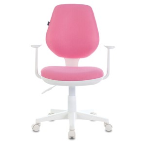 Компьютерное кресло Brabix Fancy MG-201W (с подлокотниками, пластик белый, розовое) 532409 в Саранске