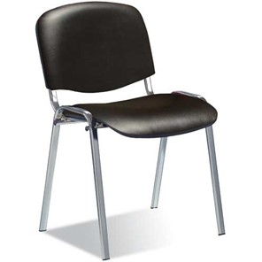 Офисный стул ISO ноги хром +черный кожзам в Саранске